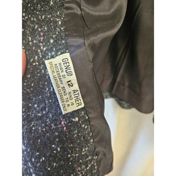 Vintage‎ Havoc 80's Tweed Jacket with Leather Collar, women's 12 - Picture 5 of 7